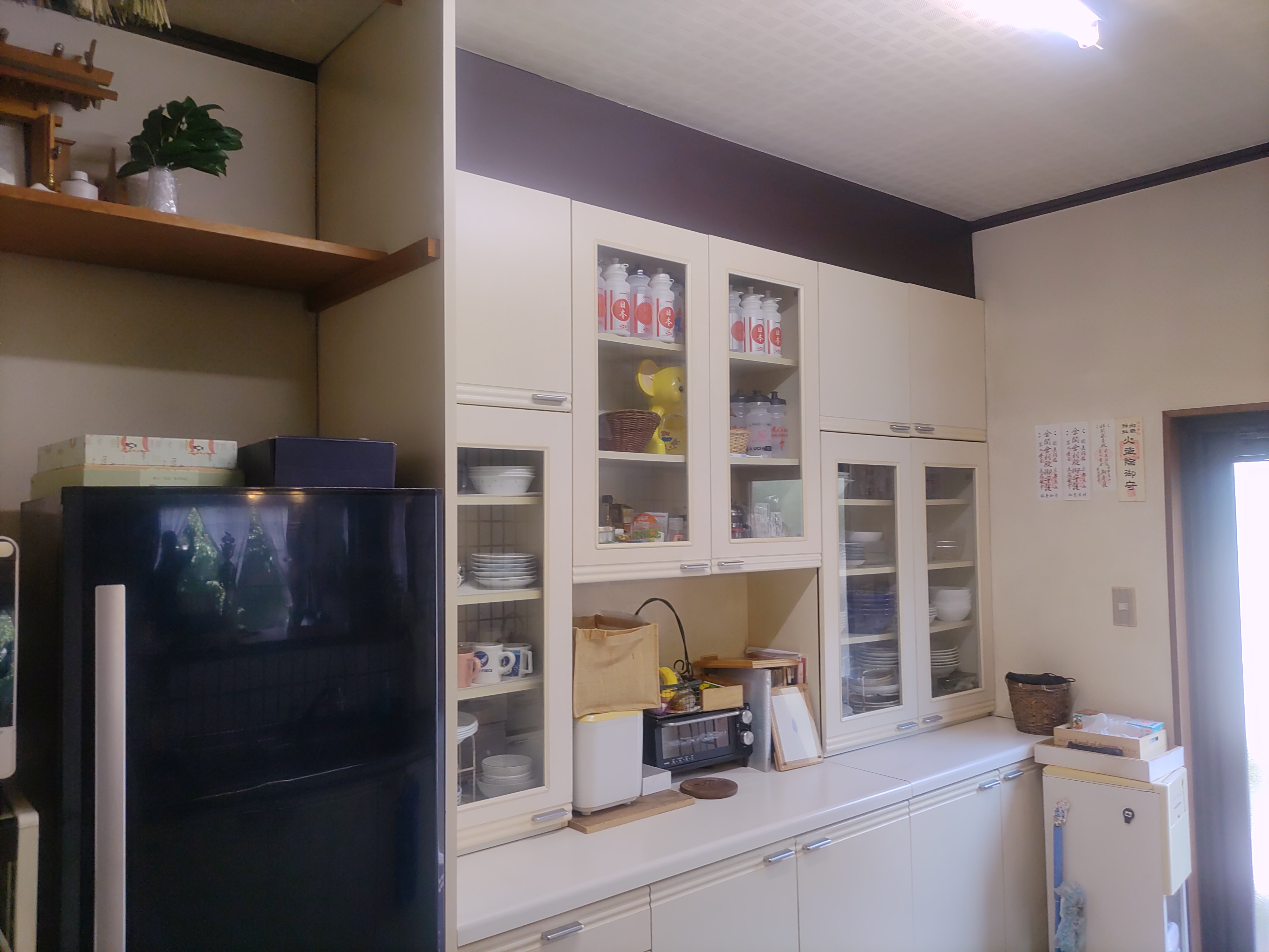 戸建てリフォーム　キッチン　収納　カップボード　既設　大府市　カワイ建築工房