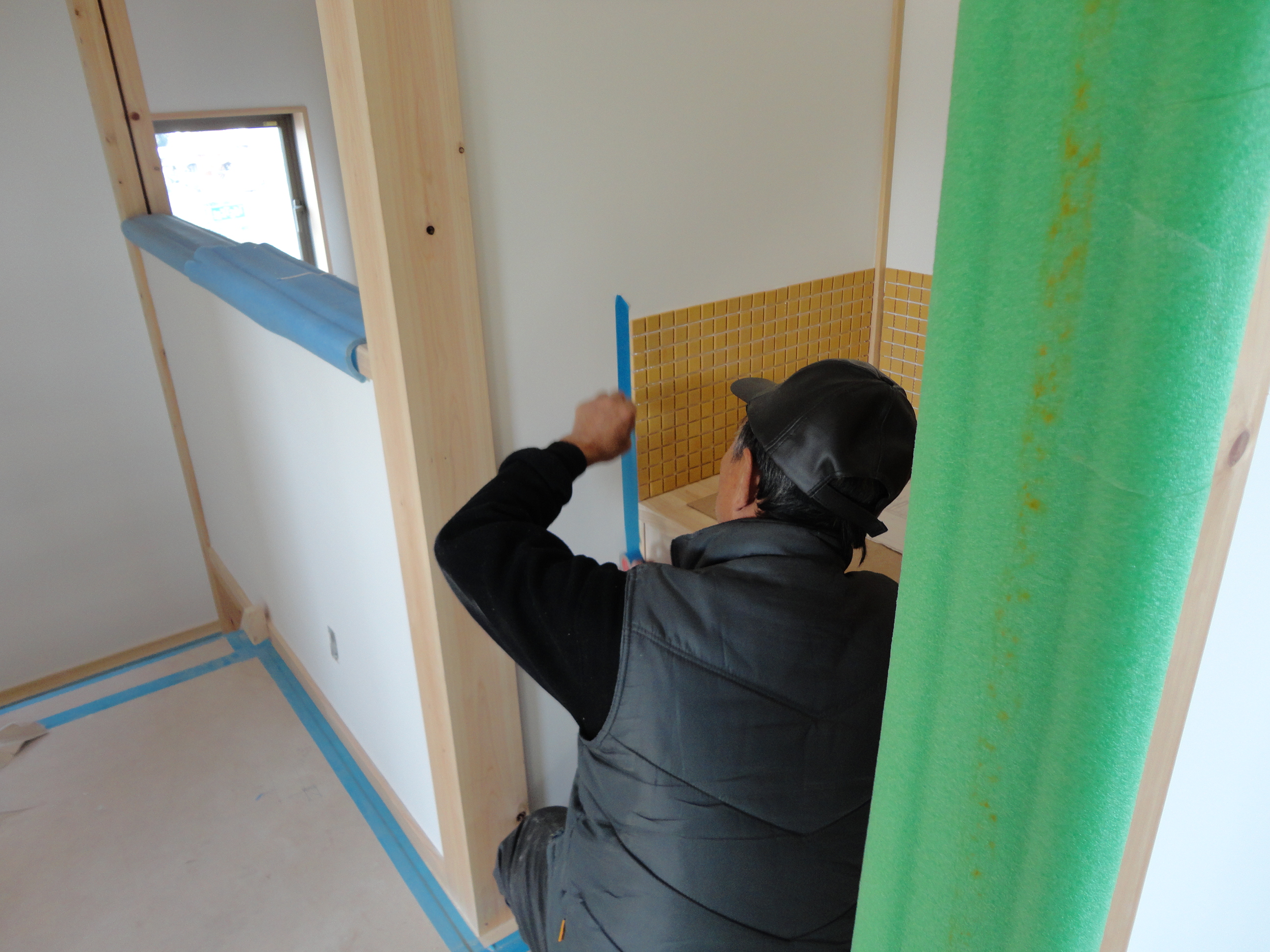 洗面手洗いボール　２階設置　　新築注文住宅　高気密高断熱　自然素材　知多市　カワイ建築工房