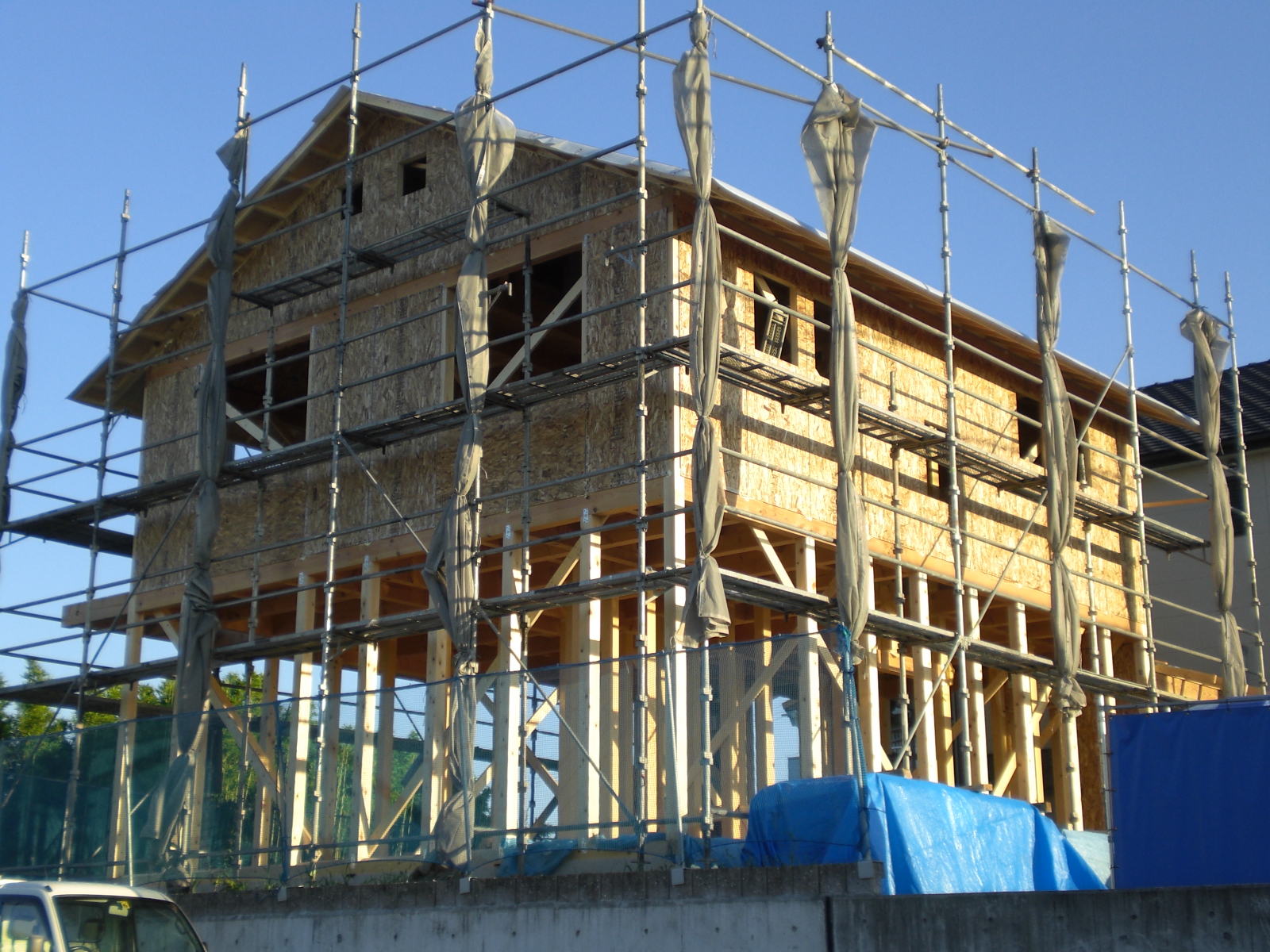 建舞工事　パネル貼り　新築注文住宅　高気密高断熱　自然素材　知多市　カワイ建築工房