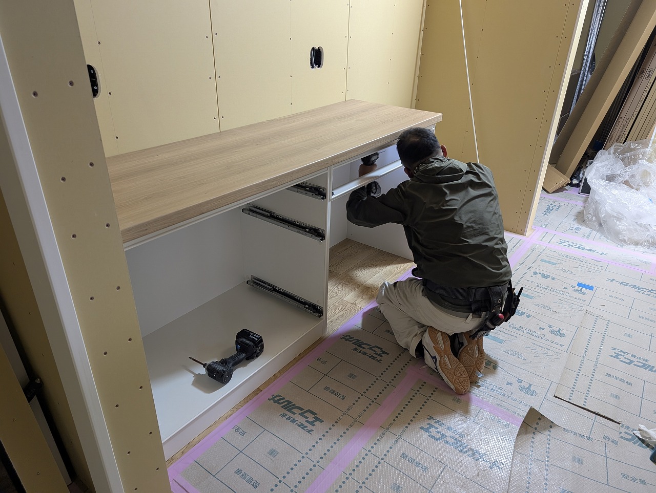 キッチン　カップボード　新築注文住宅　知多市　カワイ建築工房