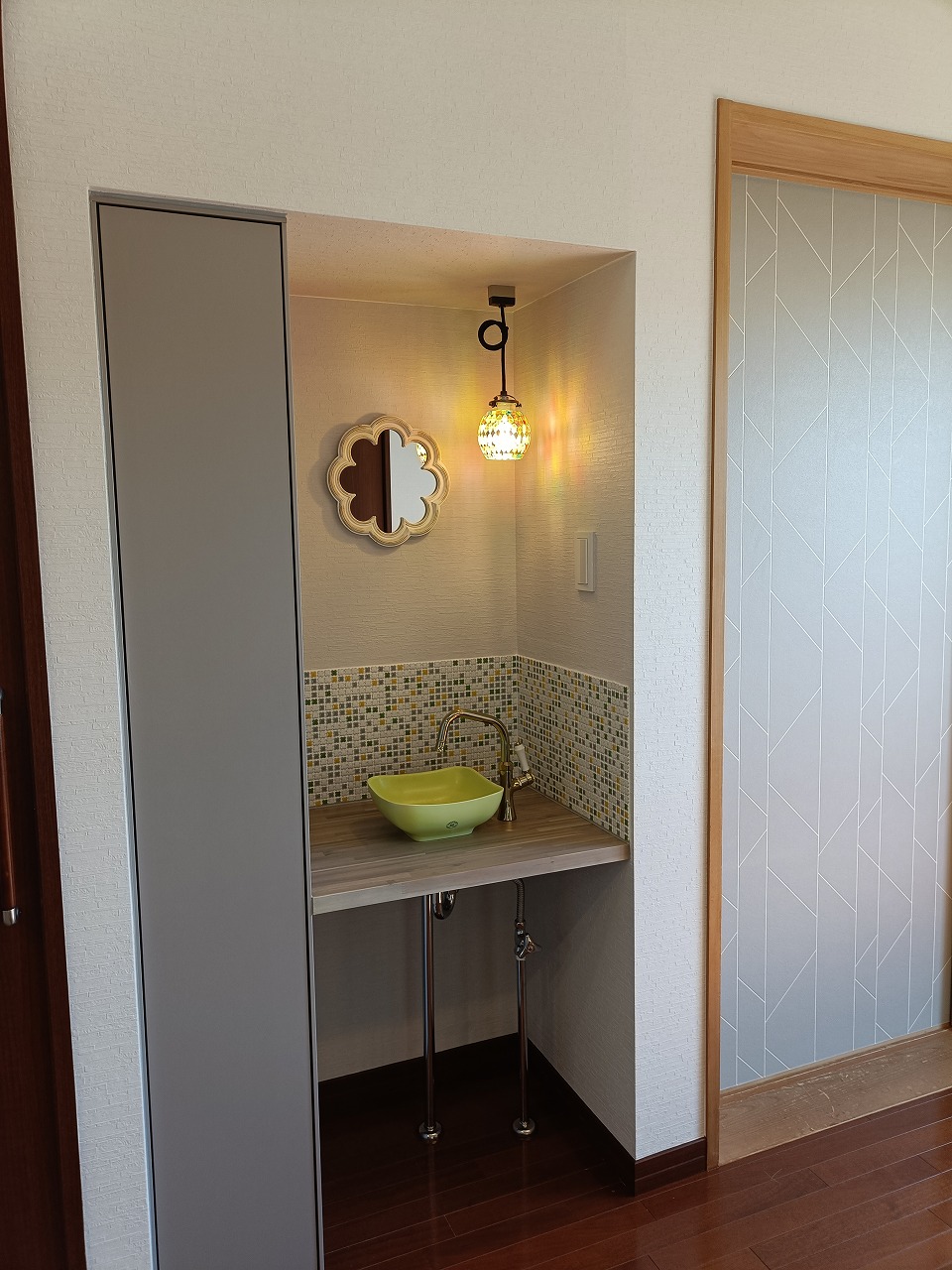 収納から手洗いコーナーへ　リフォーム　知多市　カワイ建築工房