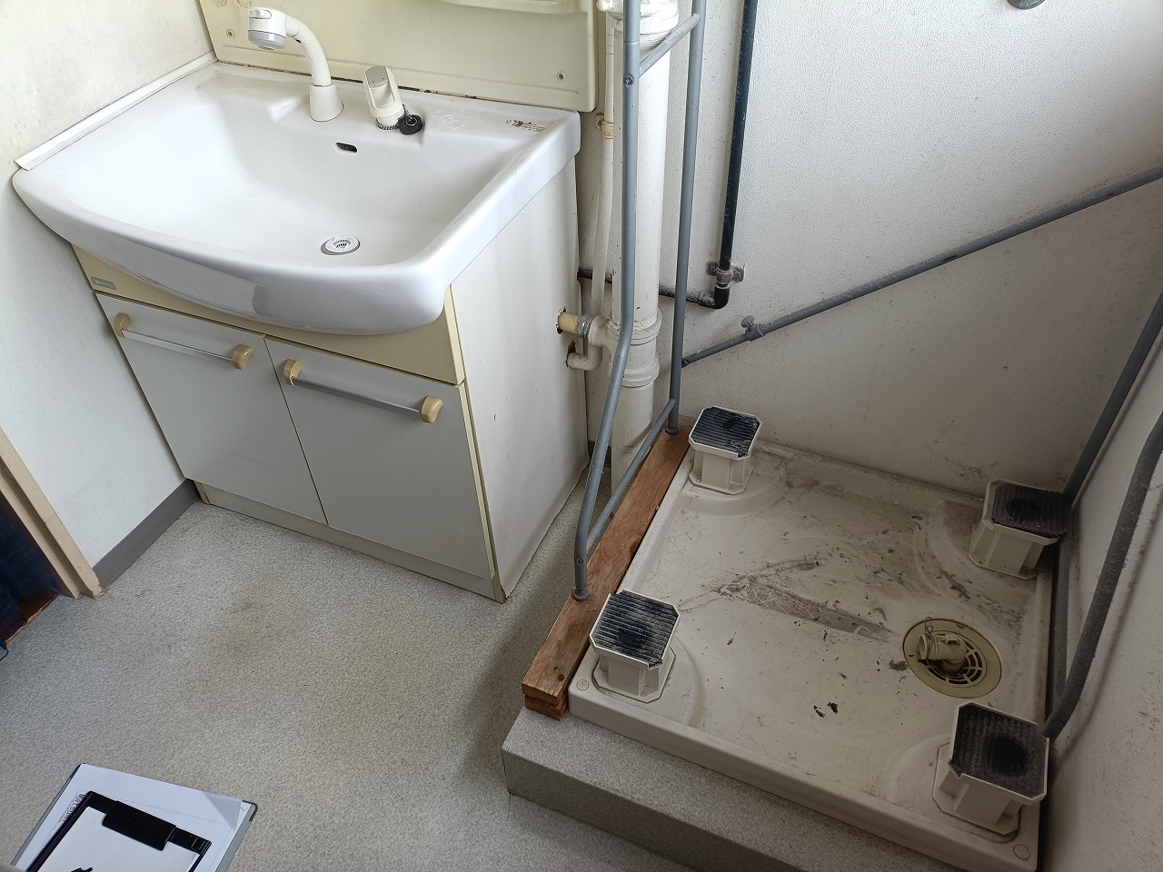 公団住宅　築50年　リノベーション　洗面脱衣室　名古屋市　カワイ建築工房