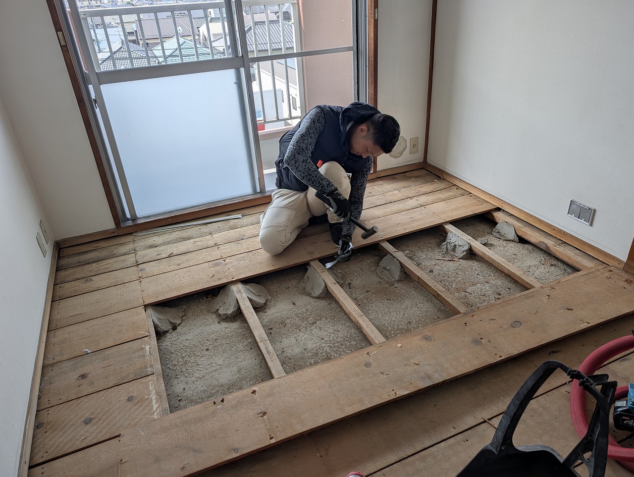 公団住宅　リフォーム　和室から洋室へ　畳からフローリングへ　名古屋市　カワイ建築工房