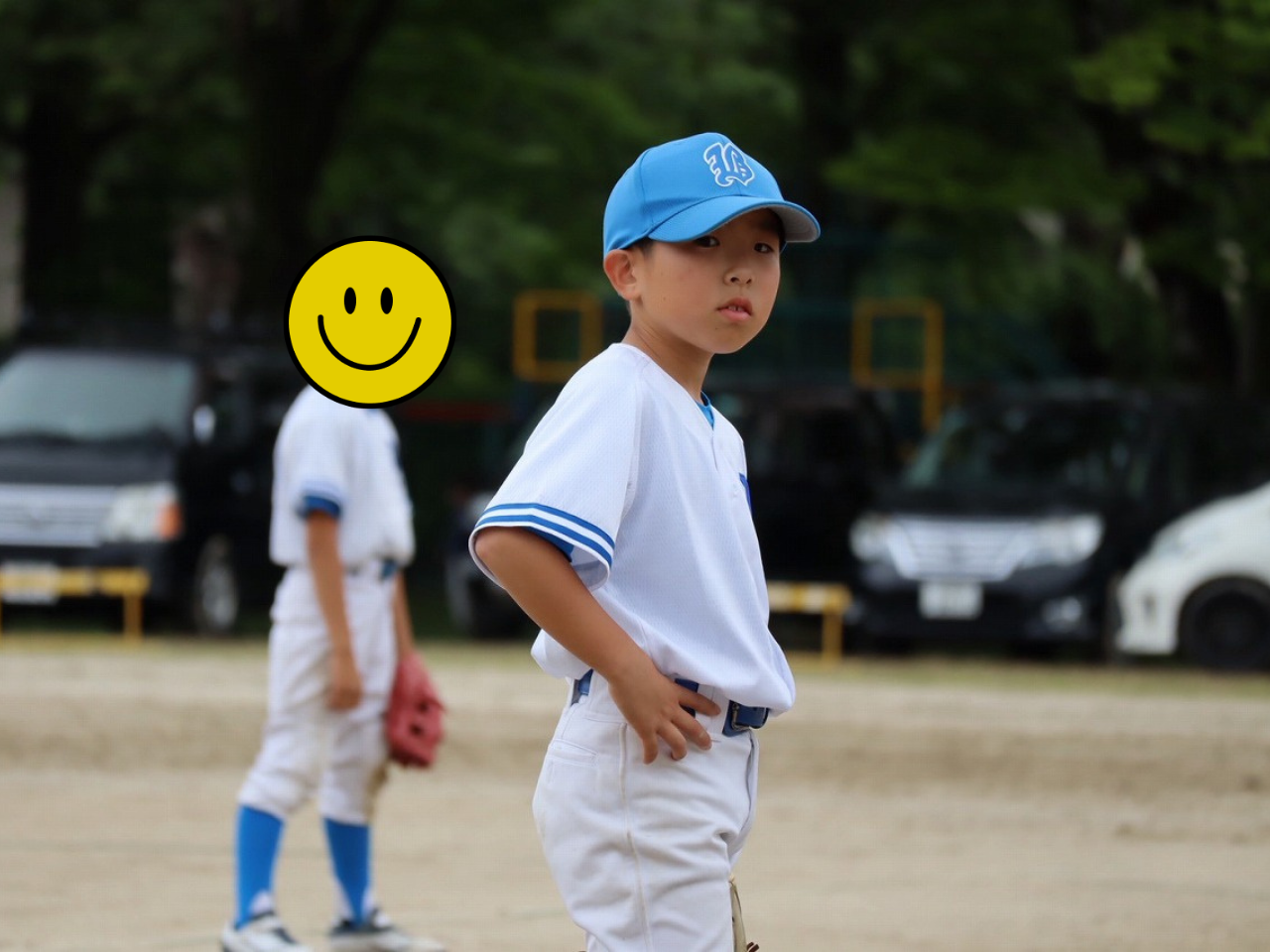 少年野球　サード　タッチアウト　八幡ブルースターズ　知多市　カワイ建築工房
