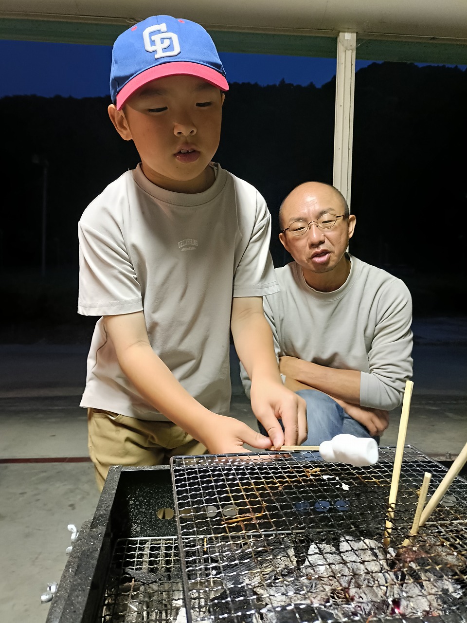 GW　実家帰省　三重県　ばあちゃん家　BBQ　マシュマロ焼き　カワイ建築工房