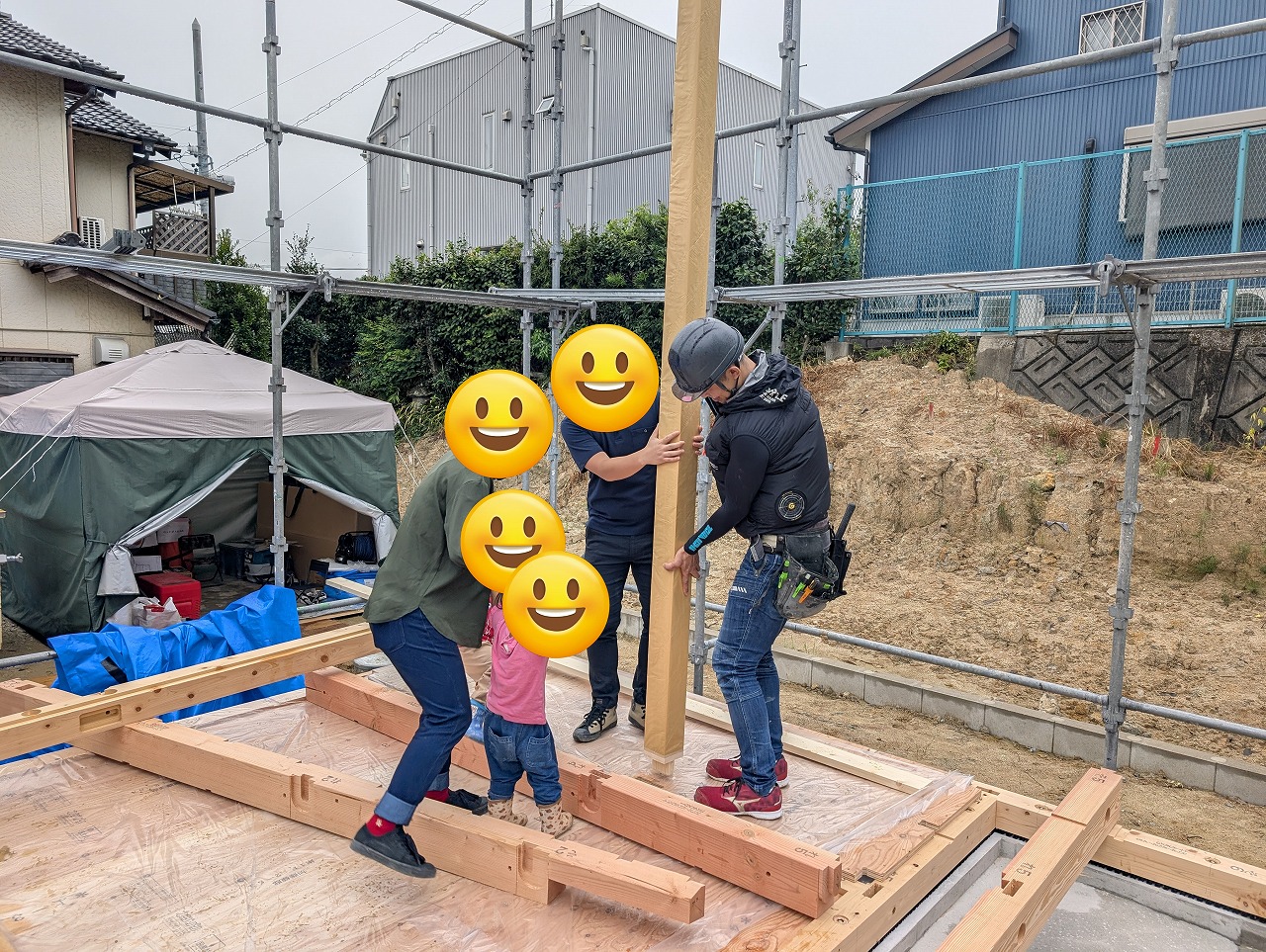 新築　建替え　建前　知多市岡田　カワイ建築工房